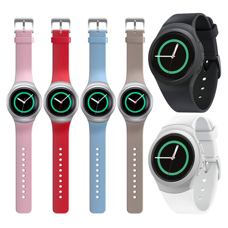 Para Samsung Gear S2 R720, reloj de pulsera de silicona, correa de repuesto para reloj, pulsera deportiva cromada, pulsera colorida de