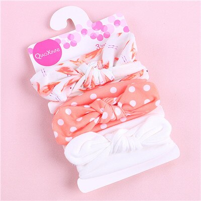 3Pcs Kids Floral Headband Girls Baby Elastic Bowknot Accessories Hairband Set baby headband A20: White