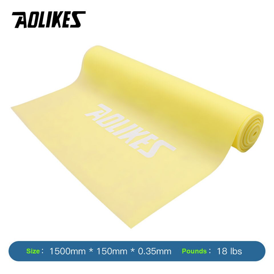 AOLIKES – bandes de résistance élastiques de Yoga, en Latex naturel, équipement de gymnastique, Fitness, Crossfit, musculation: 150cm Yellow