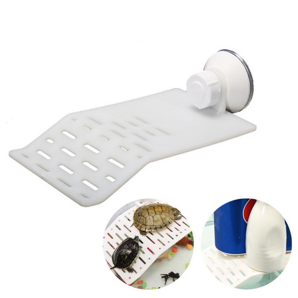 Plataforma de secado de Reptiles, isla flotante con taza de succión para decoración de pecera de acuario