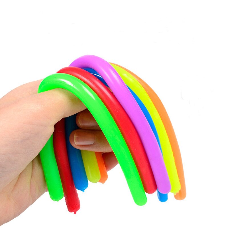 4Pcs Soft Rubber Sausage Noodle Elastic Rope Toys Stretch String Decompression Toy Stretchy Fidget Relief Stress Vent Toys