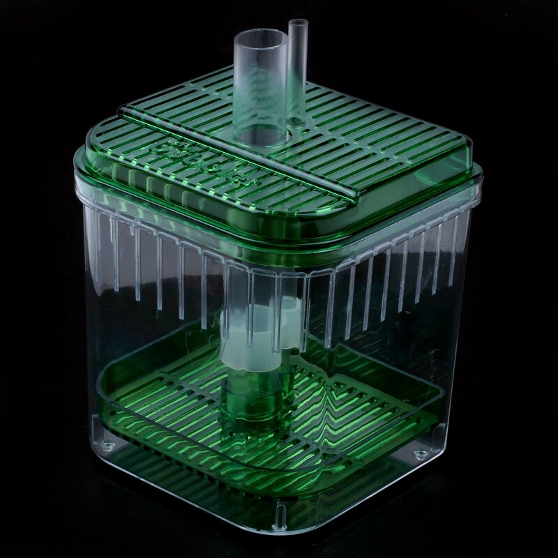 Kunststoff Platz Aquarium Aquarium Filter Unterseite Kasten transparent Grün
