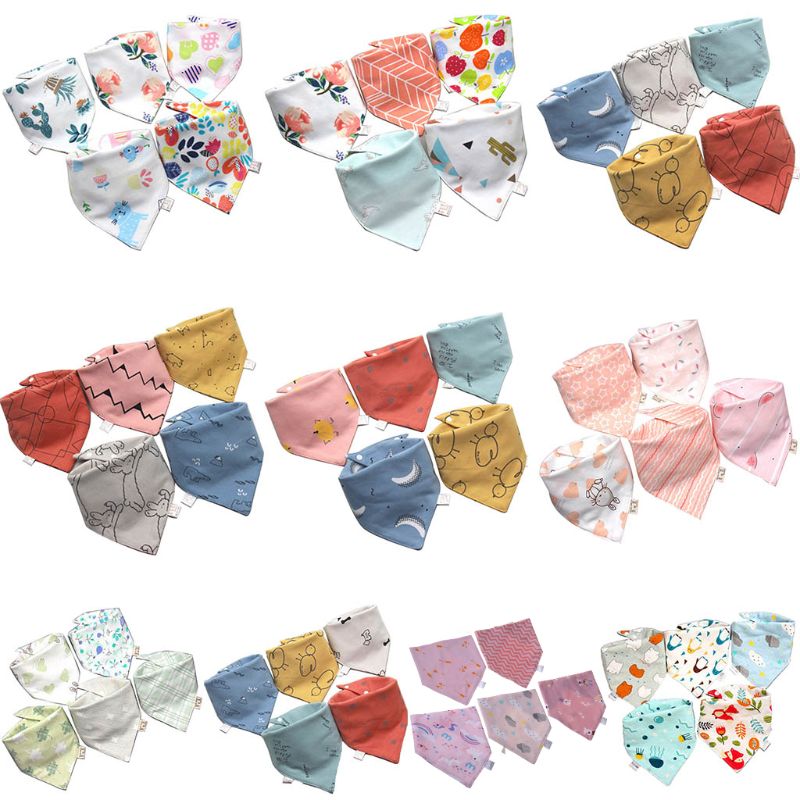 5 pz/pacco bavaglini per neonati in cotone bavaglino neonato sciarpa asciugamano per bambini ragazzi ragazze Bandana Saliva triangolo dribbling