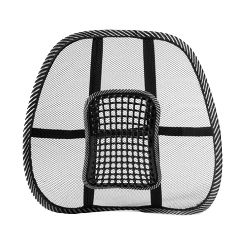 Black Mesh Lumbar Back Brace Support Office Home Car Seat Chair Cushion
