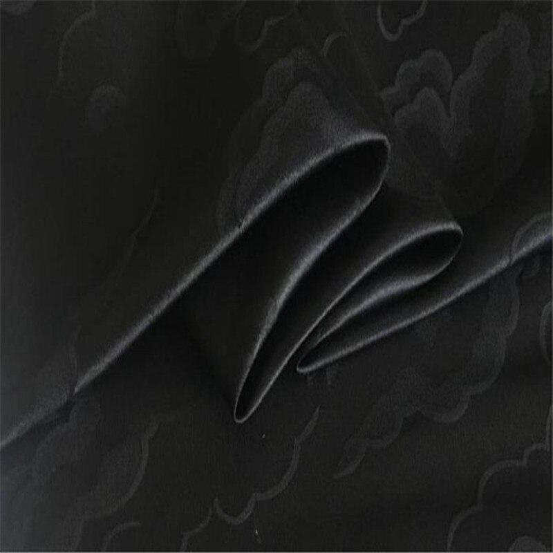 Jacquard bomulds silke stof 16m/m 114cm bredde sky brokade blandet silke til sengetøj til hjemmetekstiler: 7 sorte