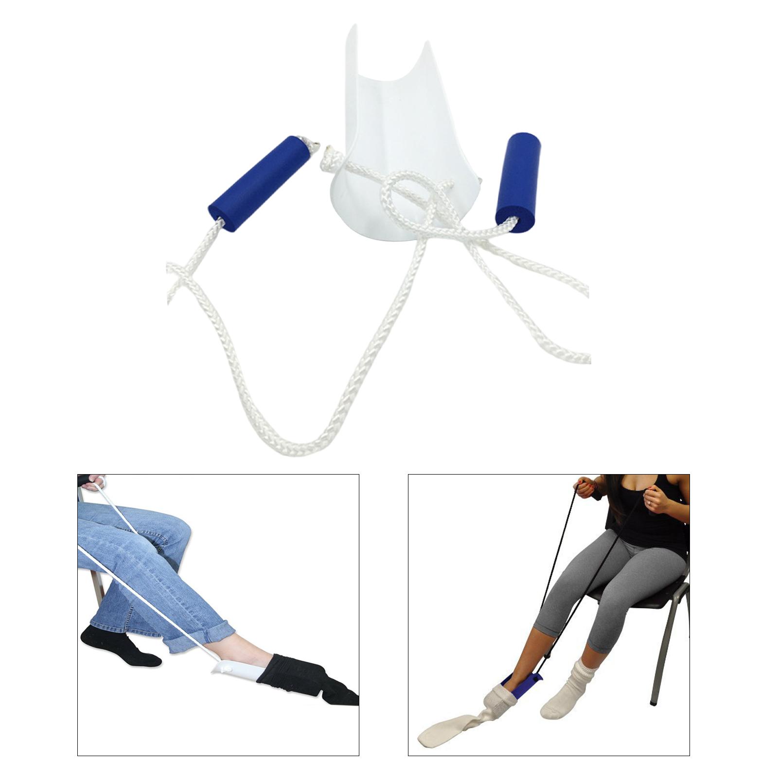 Sock Aid Dressing Assistance Tool Puller Easy On and Off Non-Slip with Adjustable Cords Sock wearing for Pregnant Women Disabled