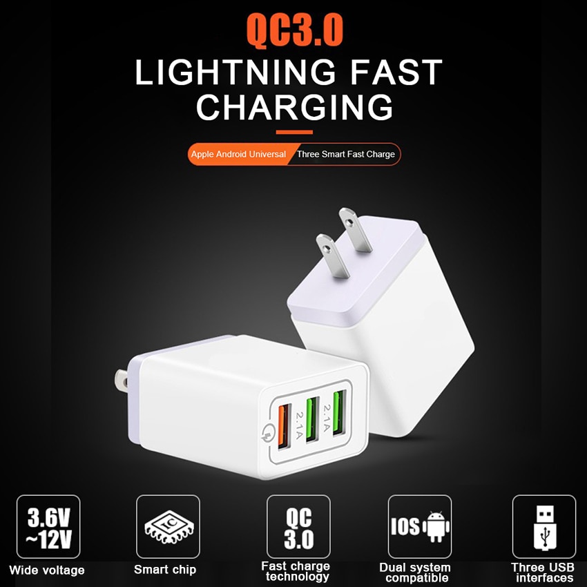 Handy Quick Charge QC 3,0 Schnelle ladegerät USB tragbare Lade Handy Ladegerät Für Die Meisten Handy