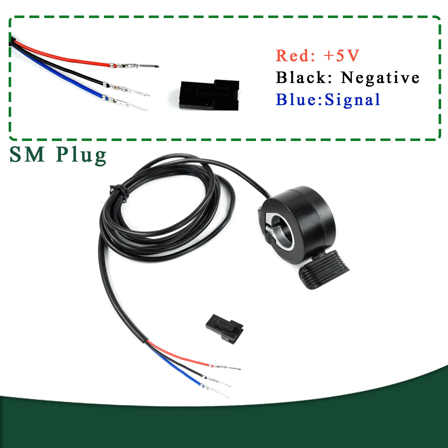 Kaihua thumb throttle elektrisk scooter cykel 130x thumb throttle ebike 3 pin vandtæt stik