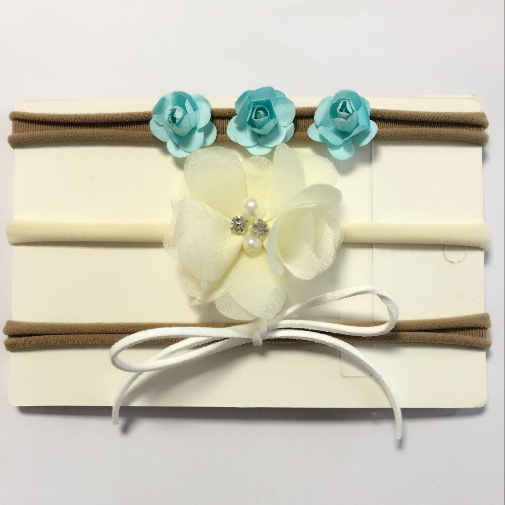 3pcs Hair Accessories flower bow Head Bands For Kids Girls Bow Elastic Handmade Beauty Hair Headbands headwear