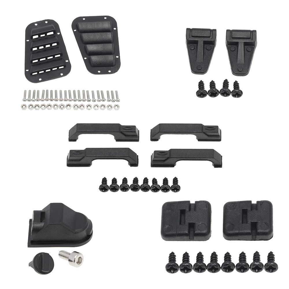Türscharniere Haubengrill Türgriffe Motorabdeckung Scharnier Tankdeckel für 1:10 1/10 RC Raupe Auto TRX-4 TRX4 Verteidiger D90 Teile: Licht Grau