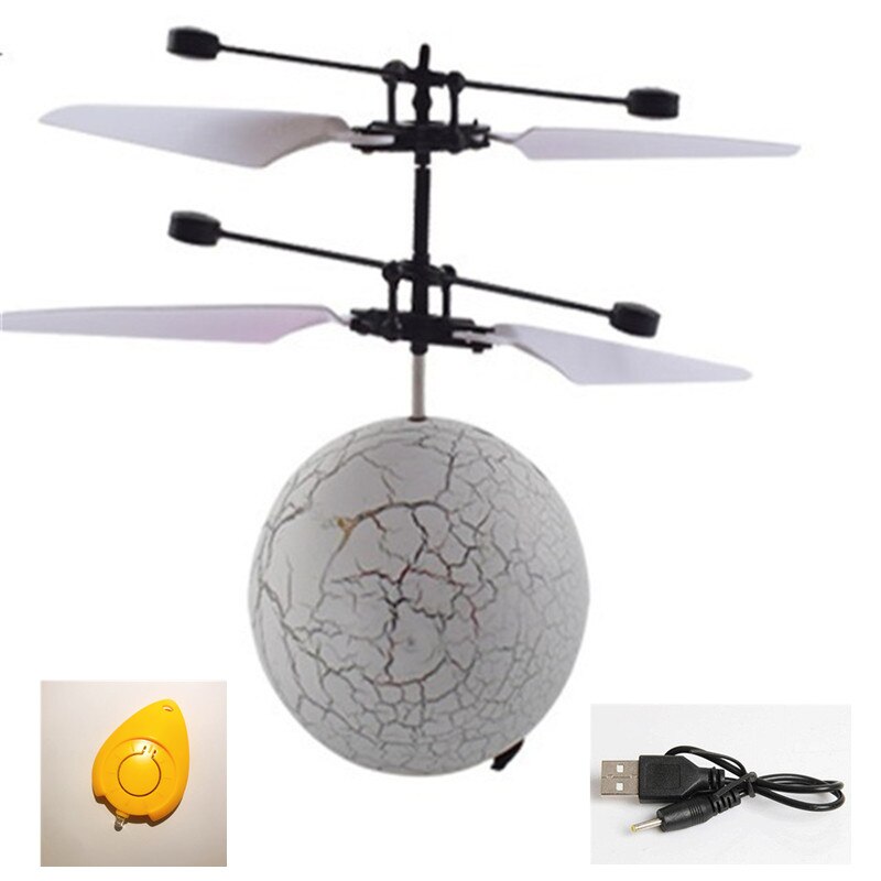 Glowing Toy RC Ball mini Induction Aircraft Colorful Lights Smart Charging Fly Ball RC drone Helicopter Aircraft Best: D with switch