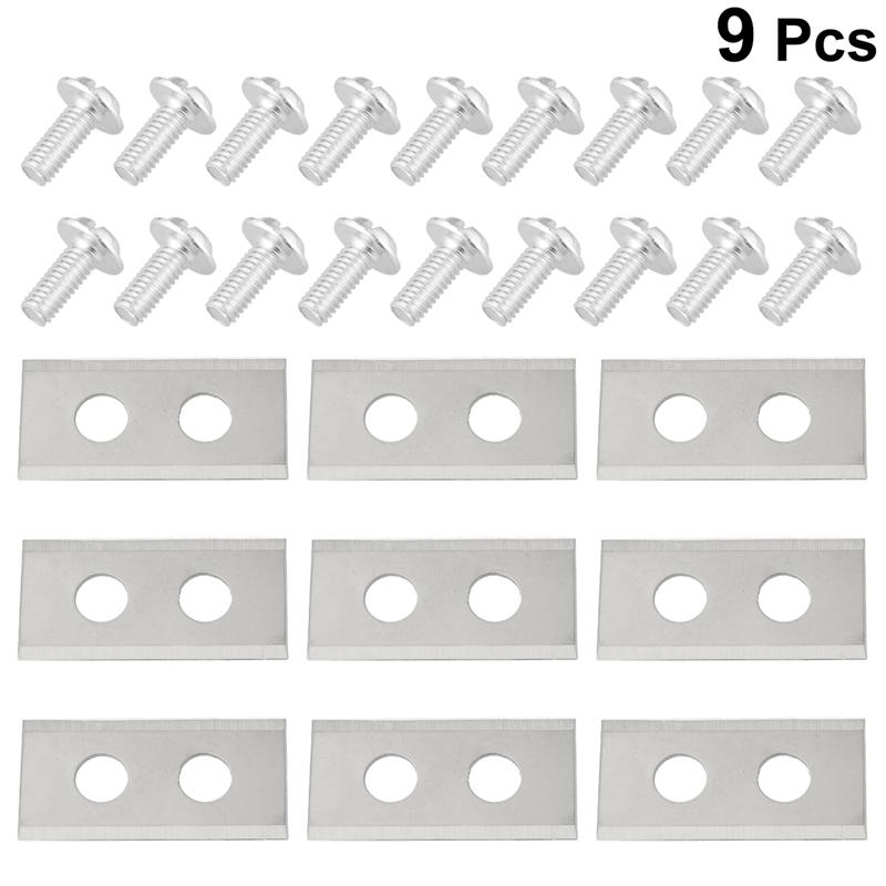 9 Pcs Twee-Gat Maaier Accessoires Hooi Maaier Blade Anti-Roest Grasmaaier Onderdelen Voor Maaier Gebruik Hooi maaier Blade Voor Gazon Winkel: Silver