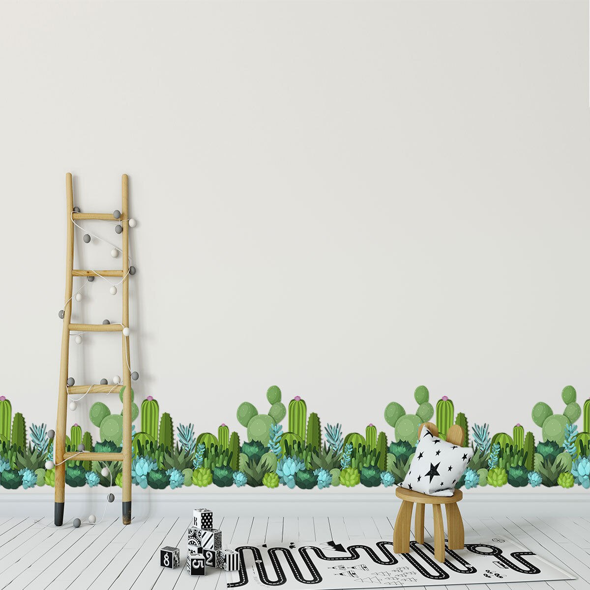 Cactus Succulent Plant Wall Sticker Border Decal Vinyl Mural Girls Nursery Decor