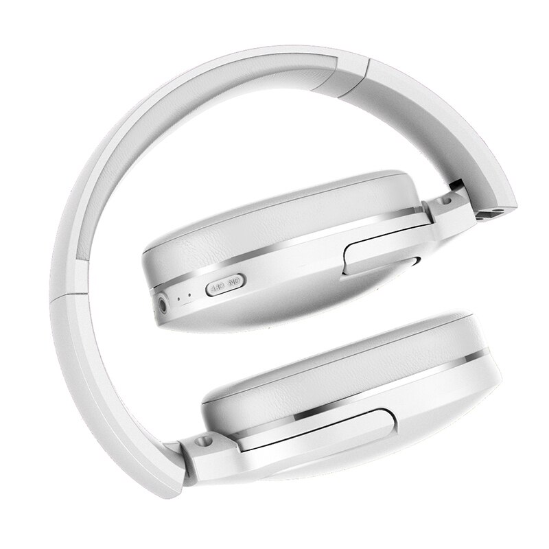 Baseus D02 Bluetooth Headphone Foldable bluetooth headset Wireless headphones Portable Bluetooth Earphone with Mic for Phone: White