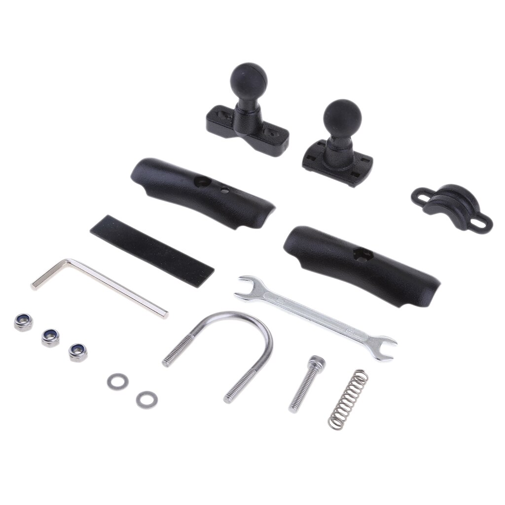 Motorcycle Bike Up to 38mm Handlebar U-Bolt Clamp Base 25mm 1" Ball Mount