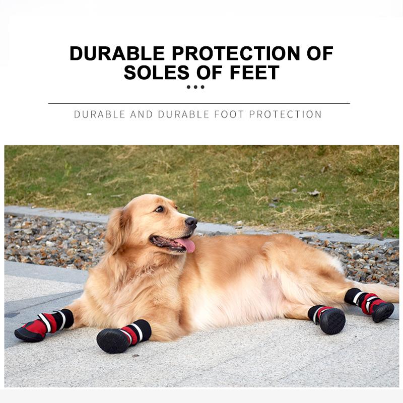 Hond Schoenen Hoge Taille Golden Retriever Samos Husky Waterdichte Antislip Winter Hond Voeten Grote Hond Katoen Laarzen Huisdier schoenen 4/Pcs