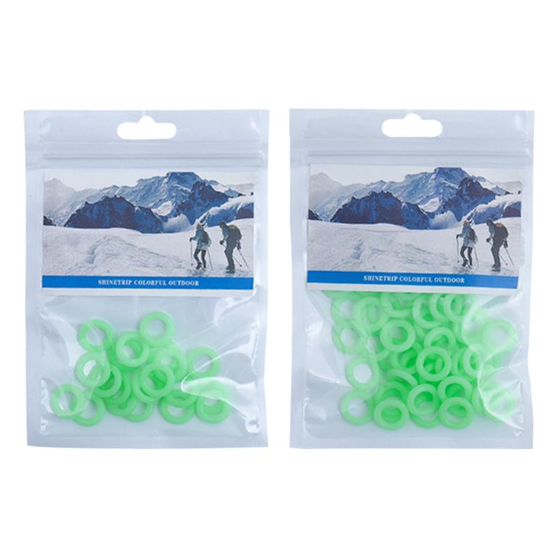 20/50x Zelt Nagel Fluoreszierende Ringe Silikon Leuchtenden Multifunktions Ring für draussen Camping Zelt Zubehör