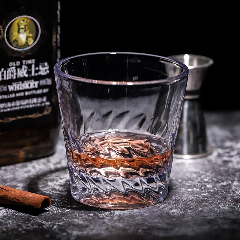 230ml Angel Wing Wine Glass Lead-free glass with Thread for Whiskey,brandy,beer wine glass