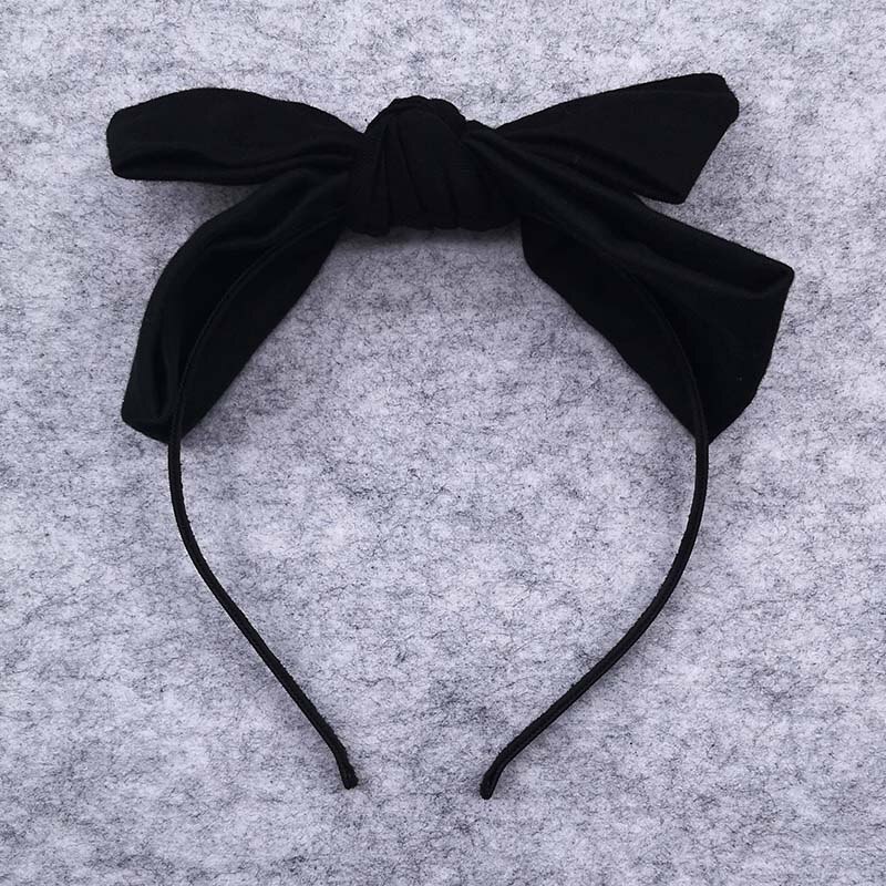 GZHilovingl Girls Big Bow Cotton Hairbands Hair Hoops Kids Childs Summer Cute Headwear Hair Accessories Handmade: black