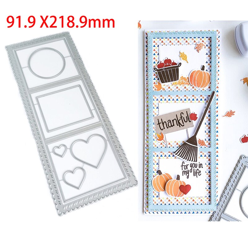 Regnbue essentials rektangel ramme metal skære dør slimline die til diy scrapbooking kort håndværk at lave: H5927
