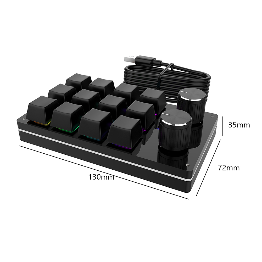 12 klawisz 2 pokrętło klawiatura makro RGB klawiatura mechaniczna gorący zamiana klawiatura niestandardowa klawiatura jednoręczna mini klawiatura robić gier mini klawiatura