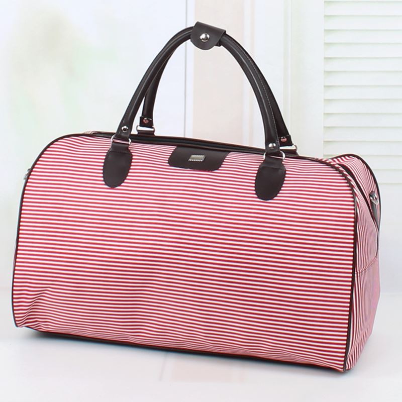 Freies Neue Reisen Tasche Plus Größe Männer Frauen T Duffle Taschen Gepäck Handtaschen L Größe: Rosa Streifen