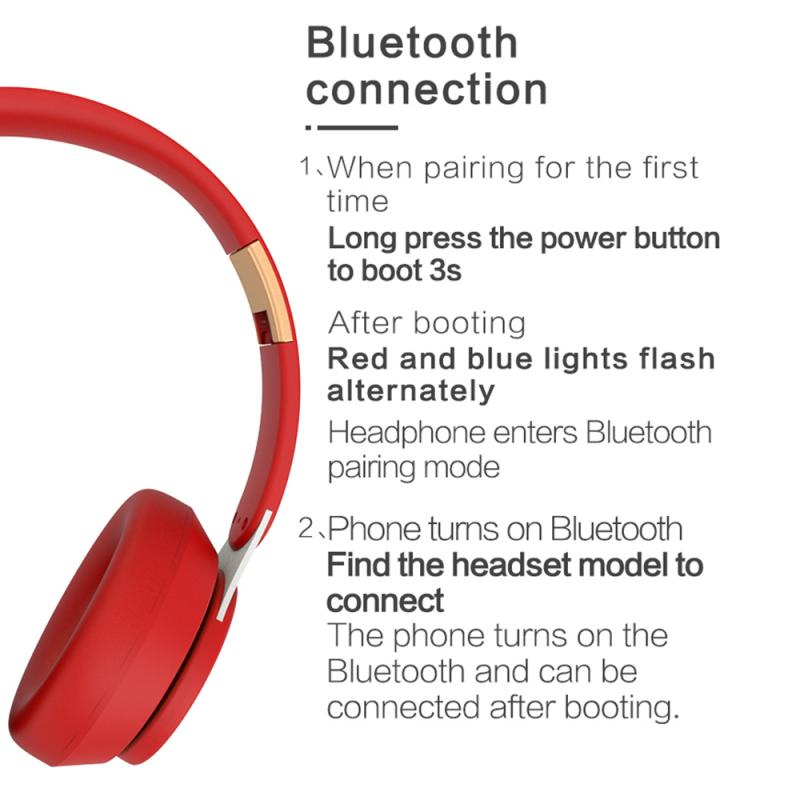 3 Colors Wireless Headphones Bluetooth Headset Stereo Headphone Gaming Earphones With Microphone For Mobile Phone Laptop Tablet