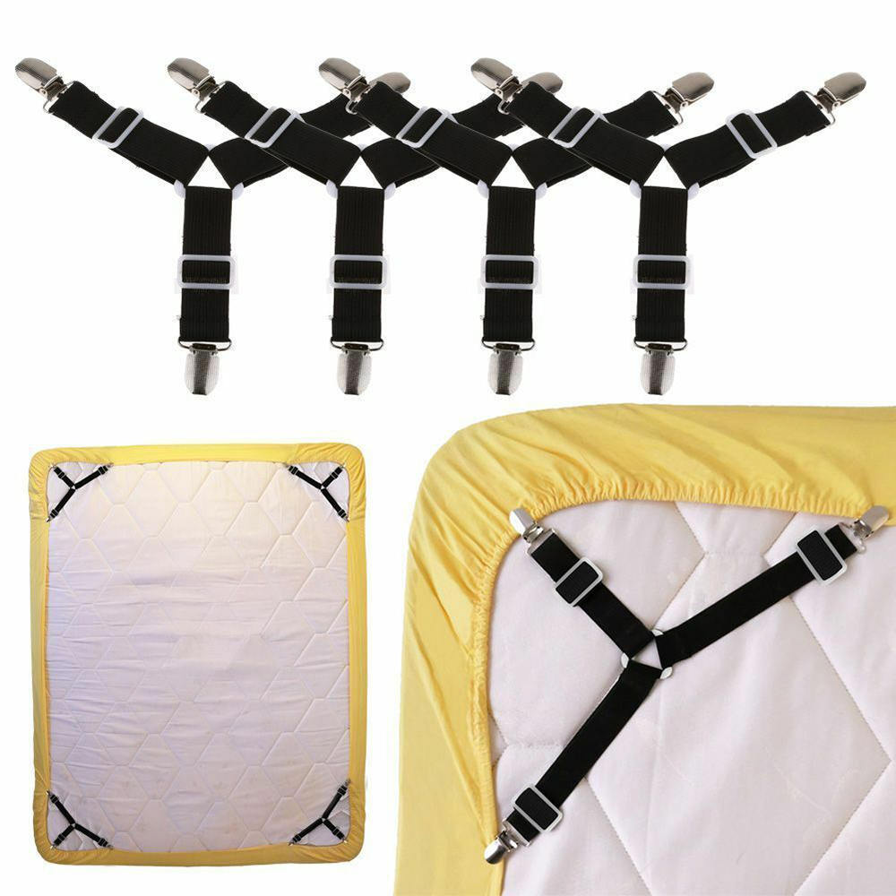 4 stücke Einstellbar Bettlaken Clips Abdeckung Greifer Halfter Matratze Bettdecke Decke Verschluss Riemen Befestigung Unterhose-Beständig Gürtel