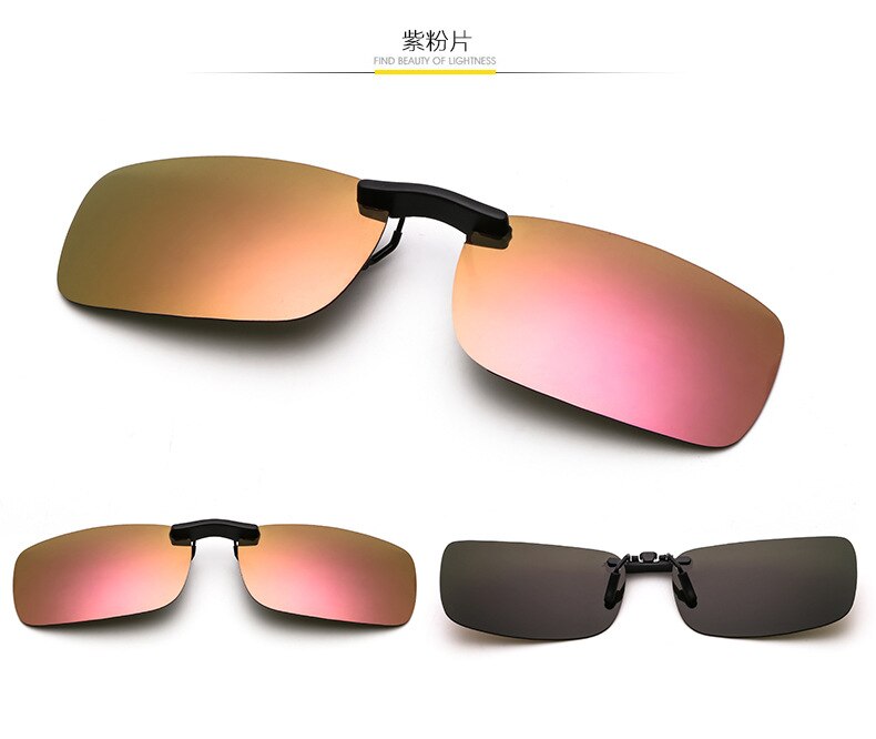 Leichter Leichter! 95% licht Durchlässigkeit PC Sonnenbrille mit TR90 Clip Anti-Uv Polarisierte Zugabe auf Nearsightness Myopie Gläser: purple pink