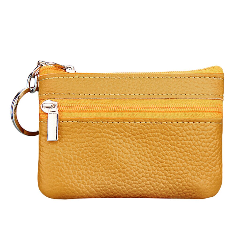 30# Crossbody Bags For Women Women's Mini Coin Purse Leather Zipper Pouch With Key Ring Small Wallet Schoudertas Dames: Yellow 