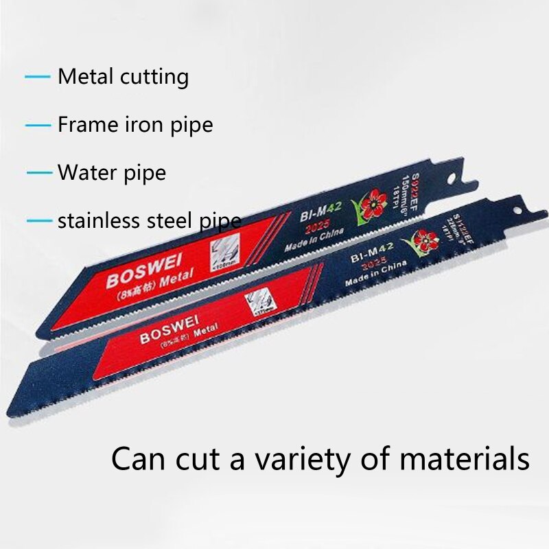 2pcs 300mm 18TPI BIM Reciprocating Saw Blades for Cutting Metal Aluminum Sheets Wood Plastic S1222EF