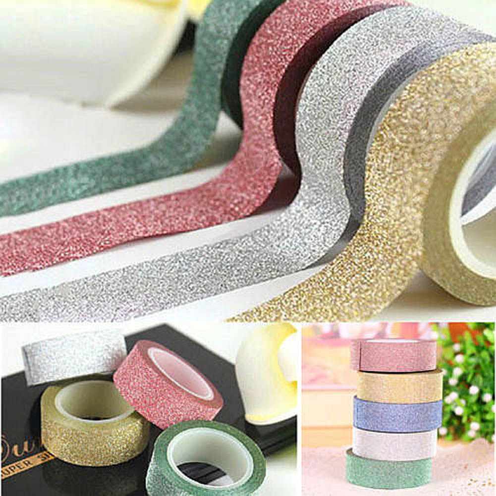 Cinta adhesiva Decorativa para Scrapbooking, papel de aluminio dorado japonés, Kawai Adesiva, papel Washi brillante conjunto de cintas