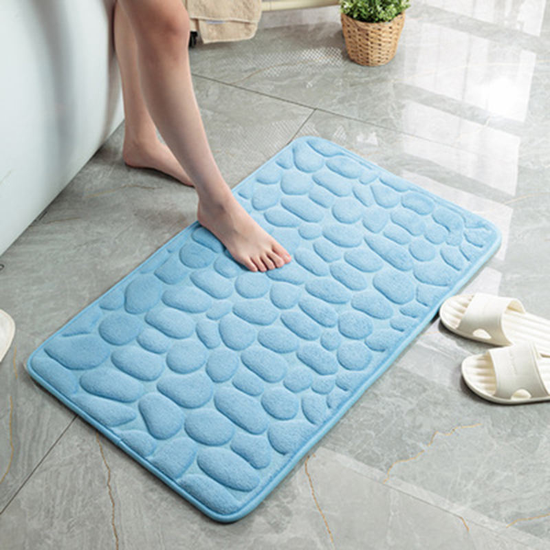 Alfombra de baño con relieve de adoquines, alfombras antideslizantes en lavabo, alfombra de suelo lateral para bañera, felpudo para cuarto de ducha, almohadilla de espuma viscoelástica