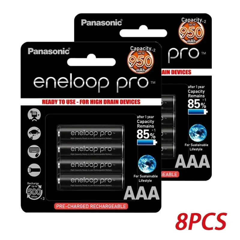 Panasonic Original Eneloop Pro 950mAh AAA battery For Flashlight Toy Camera PreCharged high capacity Rechargeable Batteries: black