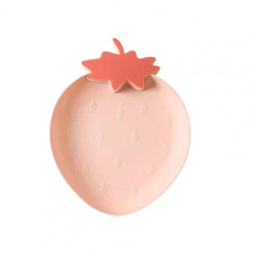 Attractive Dinner Plate Portable Snack Plate Lightweight Anti-wear Practical Food Grade Fruit Plate: Pink 2