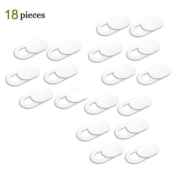 WebCam Abdeckung Shutter Magnet Slider Universal Antispy Kamera Abdeckung Für Web Laptop iPad PC Macbook Tablet linsen Privatsphäre Aufkleber: 18pcs White Oval