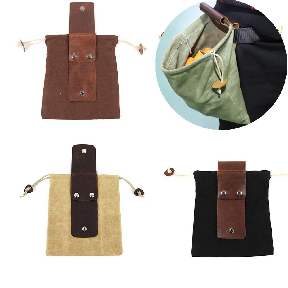 Zwart/Bruin/Groen/Kaki Lederen Gewaxt Canvas Pouch Tuin Gereedschap Tas Tote Tuin Gereedschap Tas In Water proof Canvas Rolling Bag