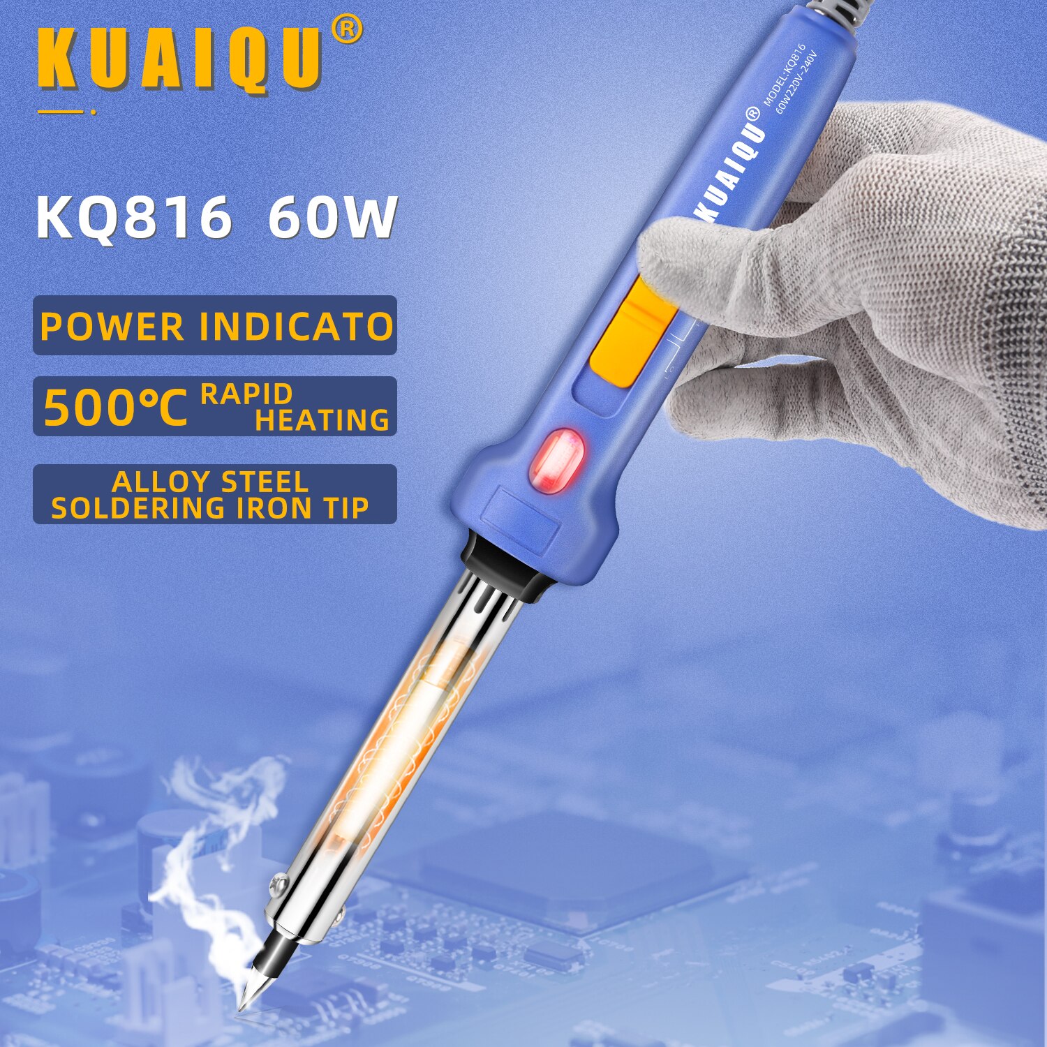 60W Dual Power Electric Soldering Iron Temperature Adjustable Repair Welding Tool Ceramic Heater Soldering Tin Wire Tweezers