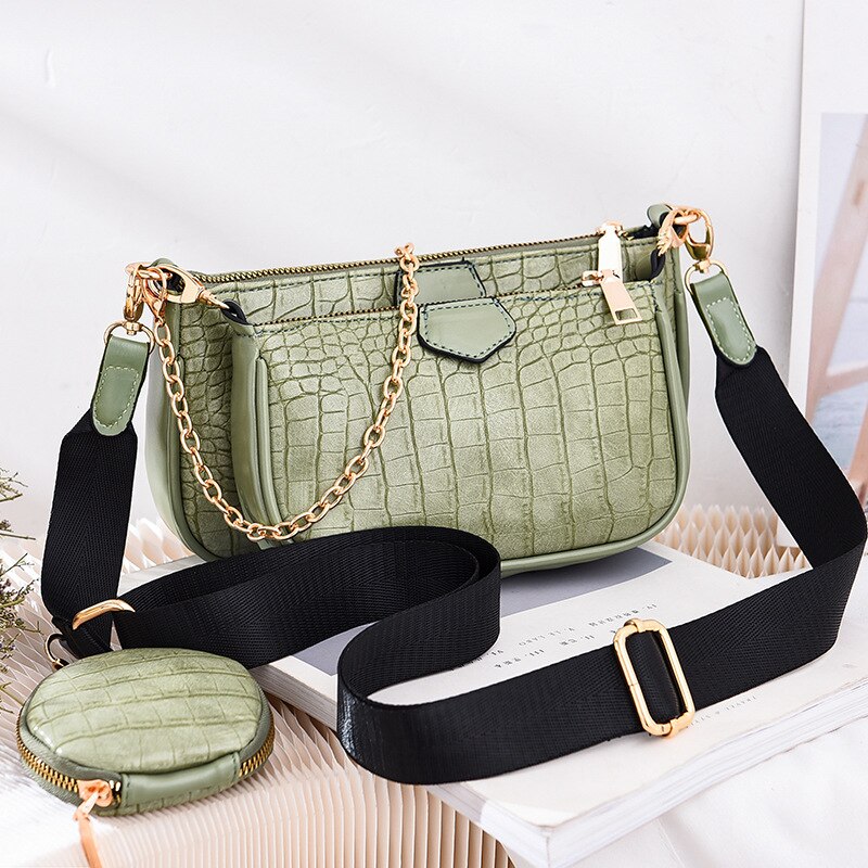 Vrouwen Chain Crossbody Tas Voor Vrouwen Zacht Lederen Schoudertas Messenger Bags Vrouwelijke Handtas En Portemonnee: green