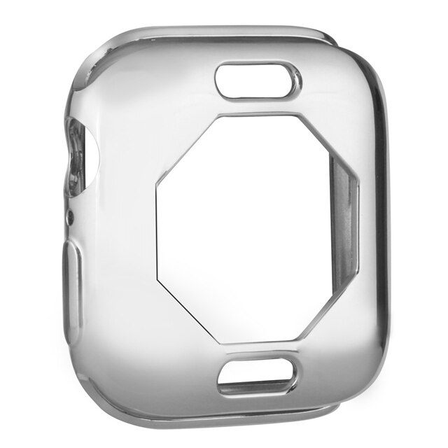 Vesker til eple se myk silikon støtfanger deksel urkasse til iwatch serie 4 rammebeskyttelse 44mm 40mm størrelse anti-sjokk: Siliver / til serie 4 44mm