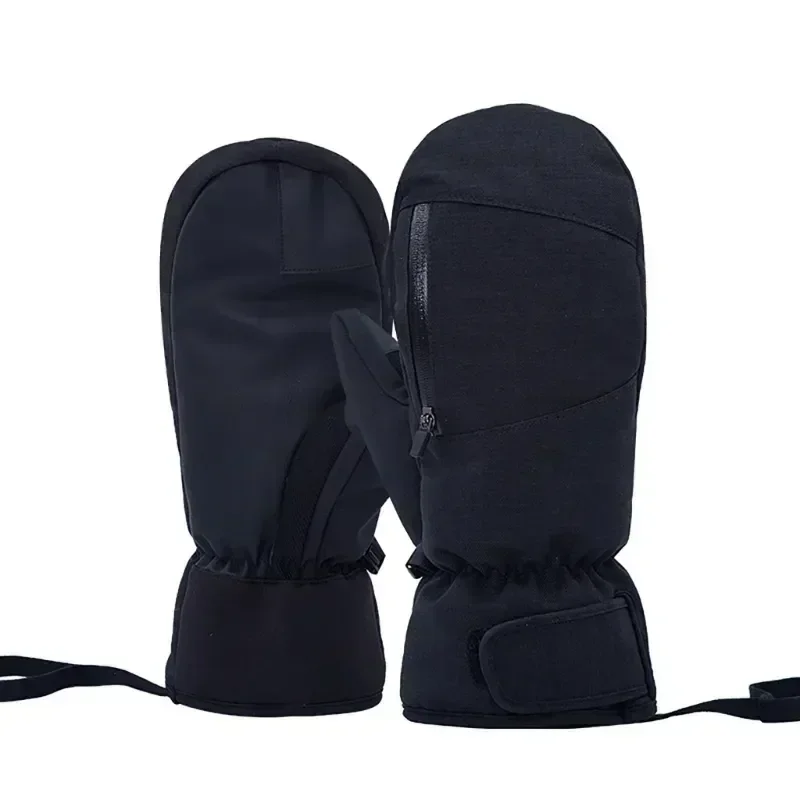 Winterskihandschoenen Waterdicht Snowboarden Touchscreen Thermische Dikke Sneeuwhandschoenen Heren Dames Sneeuwscooter Warme Wanten: Black / L