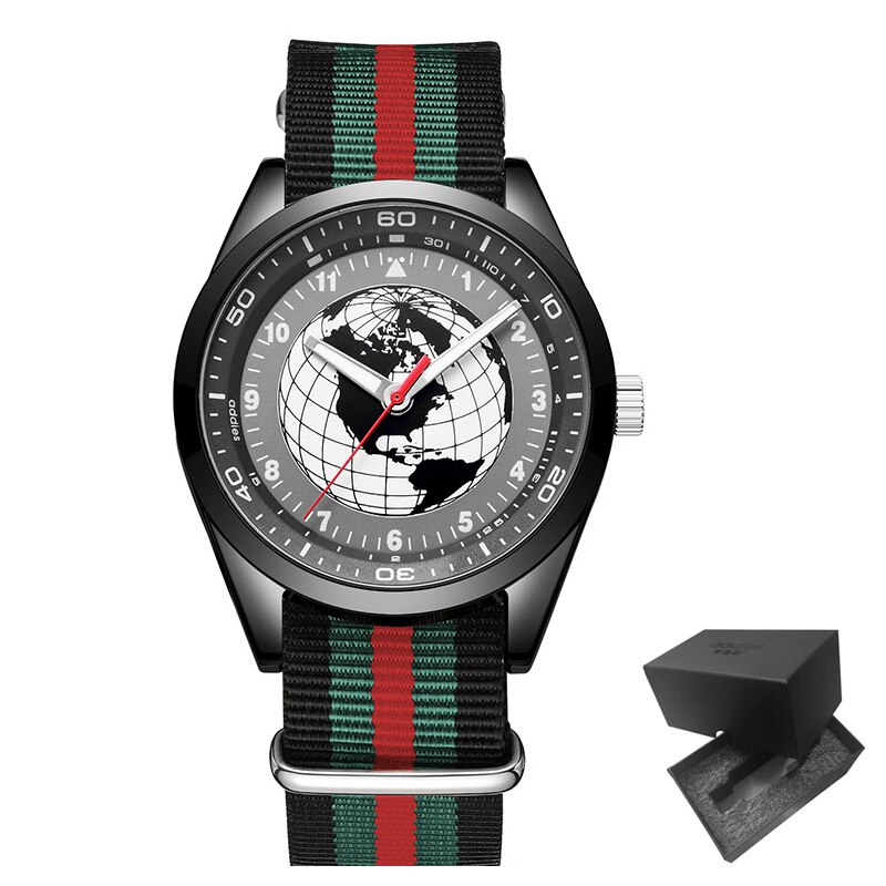 Addiesdive zegarek indywidualny modny styl Retro Pilot nylonowy pasek mineralny lustro stop 40mm Dial kwarcowy zegarek dla mężczyzn: B type 1 Box
