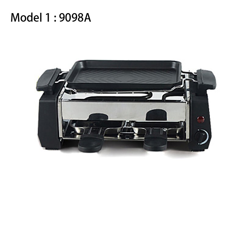 Barbecue à Raclette électrique 1000W, antiadhésif pour 2 à 4 personnes, grille, sans fumée, poêle, appareil de cuisson, 220V: Model 1