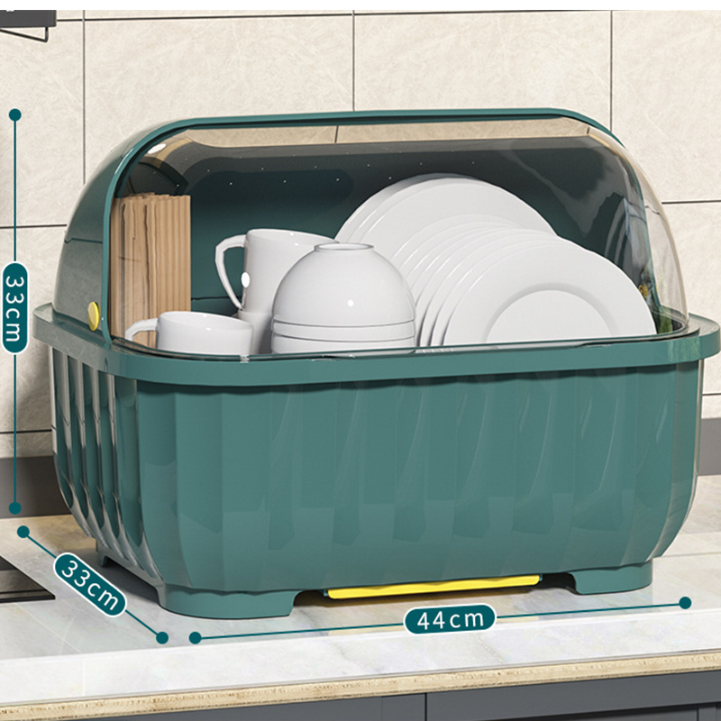 Armadietto per piatti da cucina Dishe Cestello di scarico per bacchette Multifunzionale antipolvere con coperchio Cestello portaoggetti per categoriezione stoviglie: Arancia