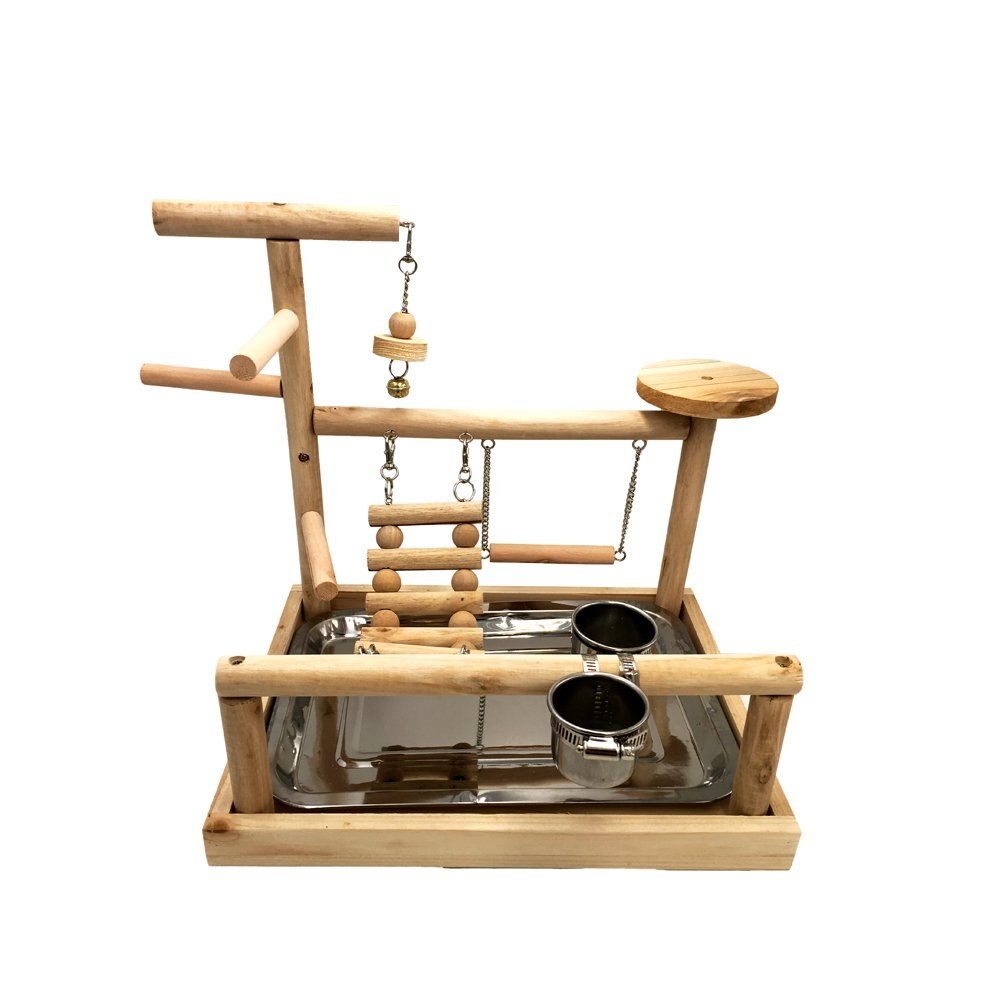 Support de jeu pour perroquets, aire de jeux pour oiseaux, perche en bois, support de gymnastique, échelles à oiseaux, exercice, jouet de table pour le dîner des oiseaux: Default Title