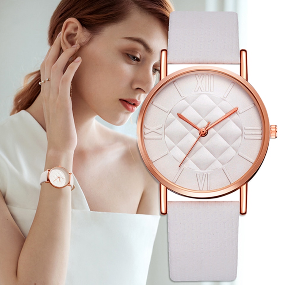 Reloj De Pulsera De Cuarzo Con Correa De Cuero Para Mujer, Cronografo De Marca Superieure De Lujo, informele, Kleur Blanco
