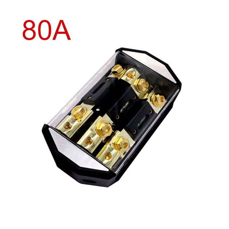 Soporte de fusible ANL para Audio de coche, 300A, 12V-24V, 1 en 3 vías de distribución, para vehículos, amplificador de altavoz, Subwoofer, caja de fusibles: Verde militar