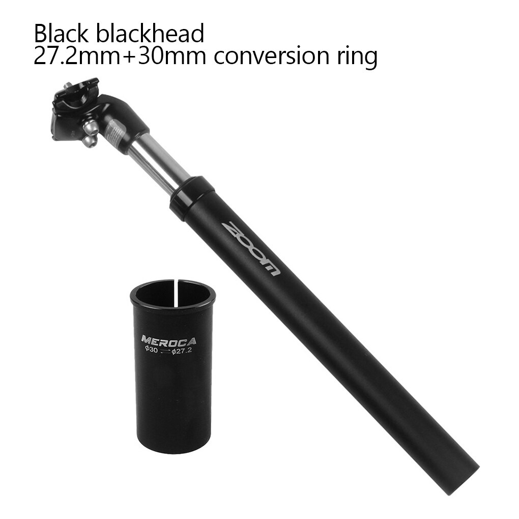 Bike Suspension Seatpost Frosted Bike Saddle Tube Shock Absorb Metal Saddle Post Aluminum Alloy Bicycle Replacement Parts: 30mm Ring Black