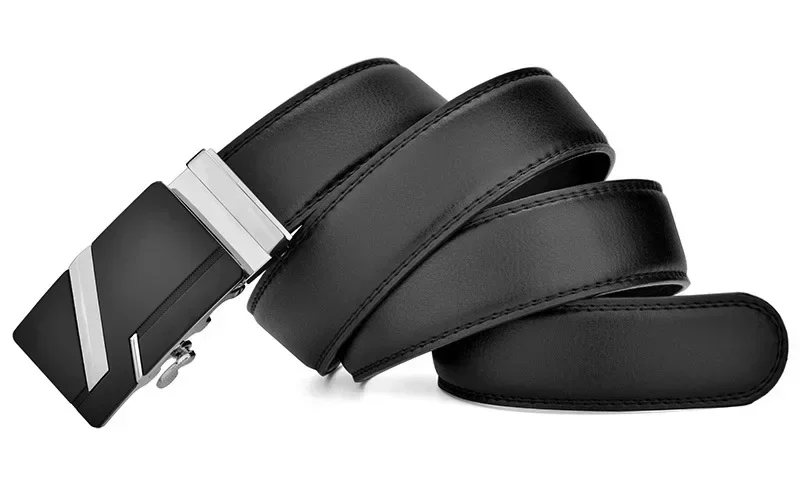 Cinturón LONG Plus de talla grande 130 140 150 160 170 cm para hombre, cinturón de cuero PU de para hombre, correa con hebilla automática de Metal