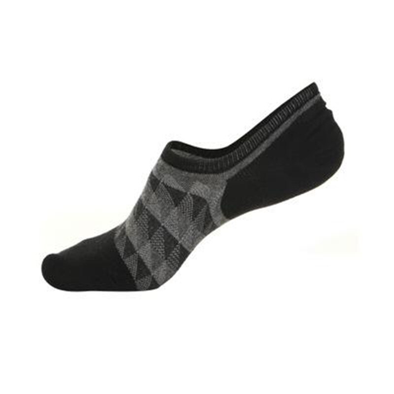 5 par / parti mænds sokker low-cut stribesokker usynlig strikket sok åndbar bomuld skridsikker: Sort